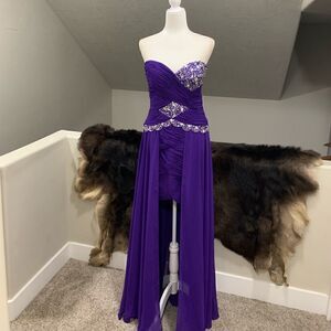 Sexy Strapless Beaded Chiffon Ruched Evening Dress